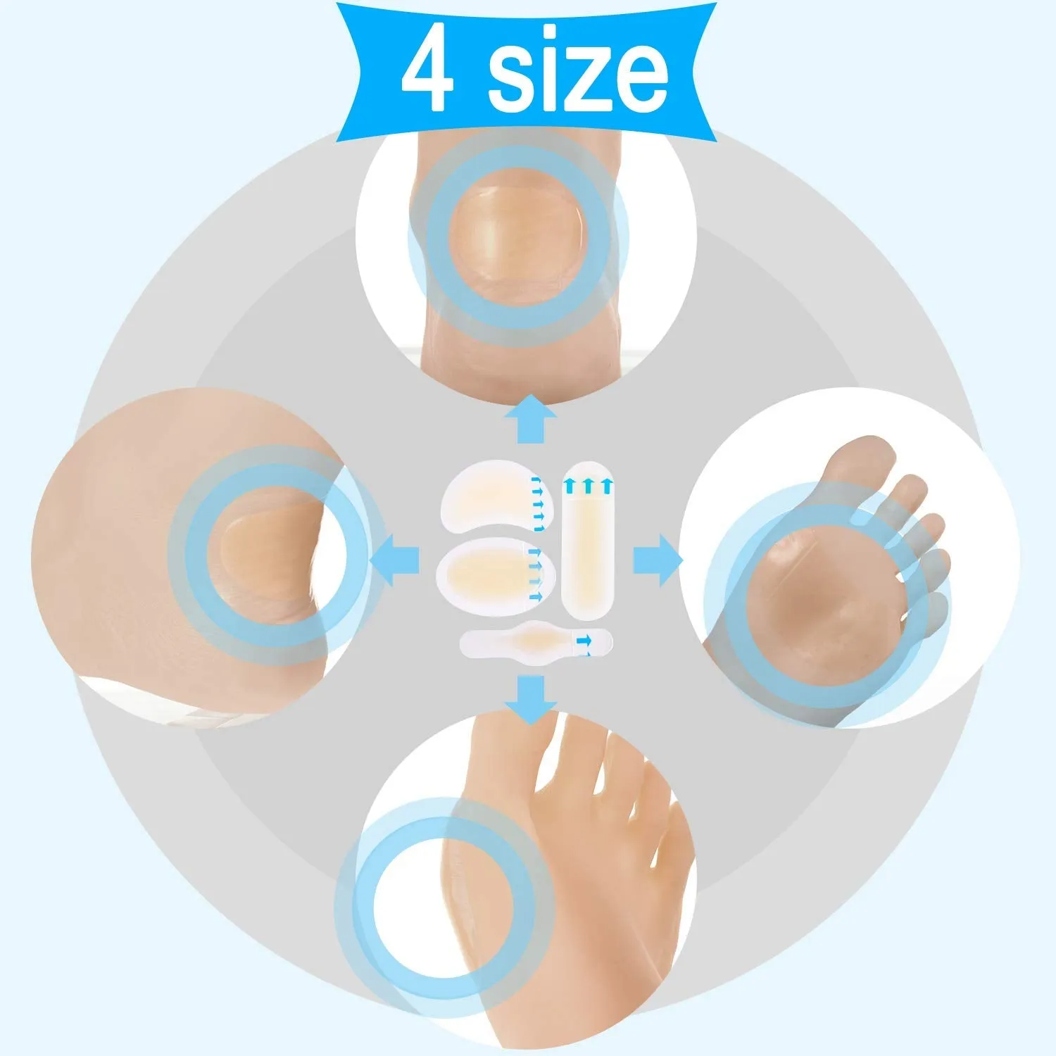 20Pcs Blister Pads, Blister Bandages, Blister Gel Guard, Waterproof Blister Prevention New Material Blister Cushions for Fingers, Toes, Forefoot, Heel
