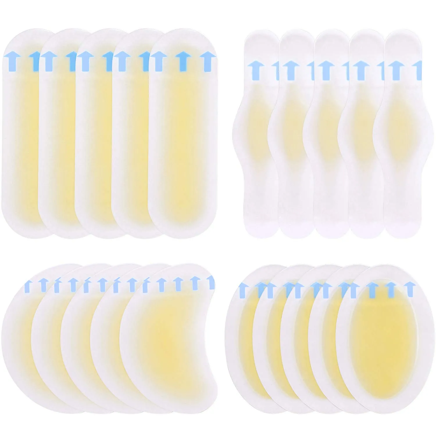 20Pcs Blister Pads, Blister Bandages, Blister Gel Guard, Waterproof Blister Prevention New Material Blister Cushions for Fingers, Toes, Forefoot, Heel