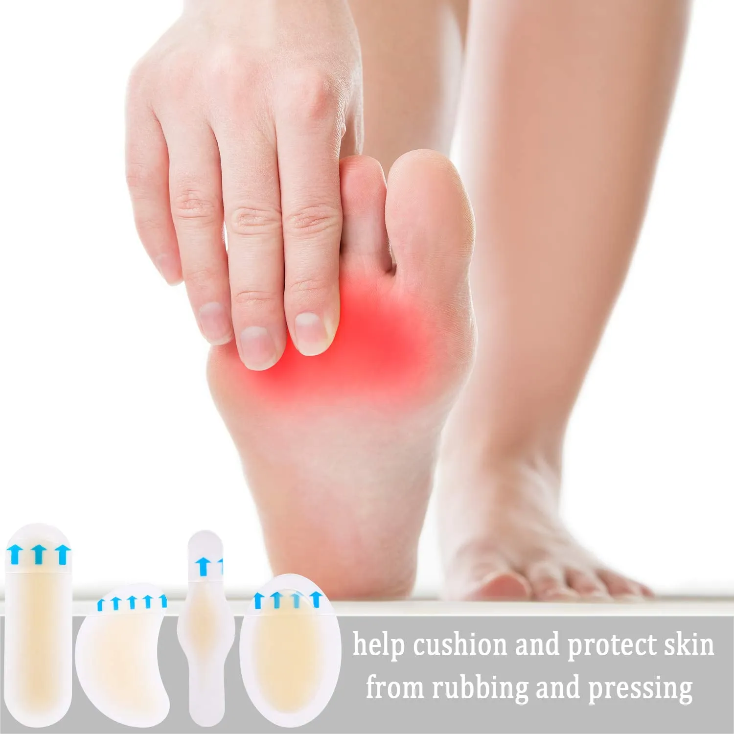 20Pcs Blister Pads, Blister Bandages, Blister Gel Guard, Waterproof Blister Prevention New Material Blister Cushions for Fingers, Toes, Forefoot, Heel