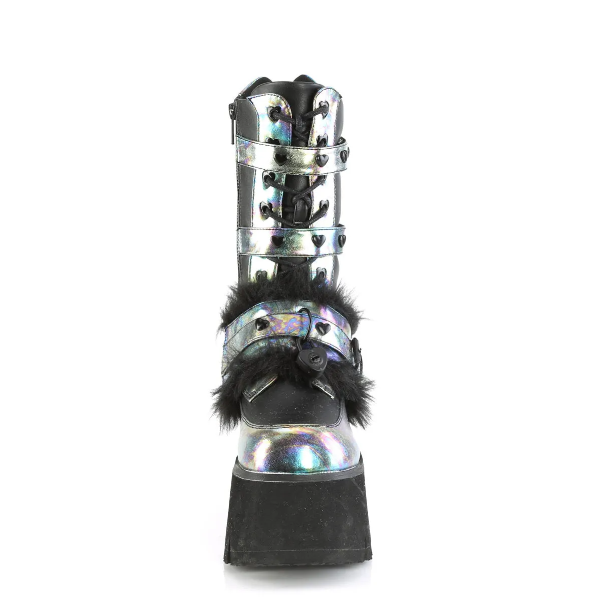 ASHES-120 DemoniaCult Black Vegan Leather Sexy Women's Mid-Calf & Knee High Boots (Alternative Footwear)