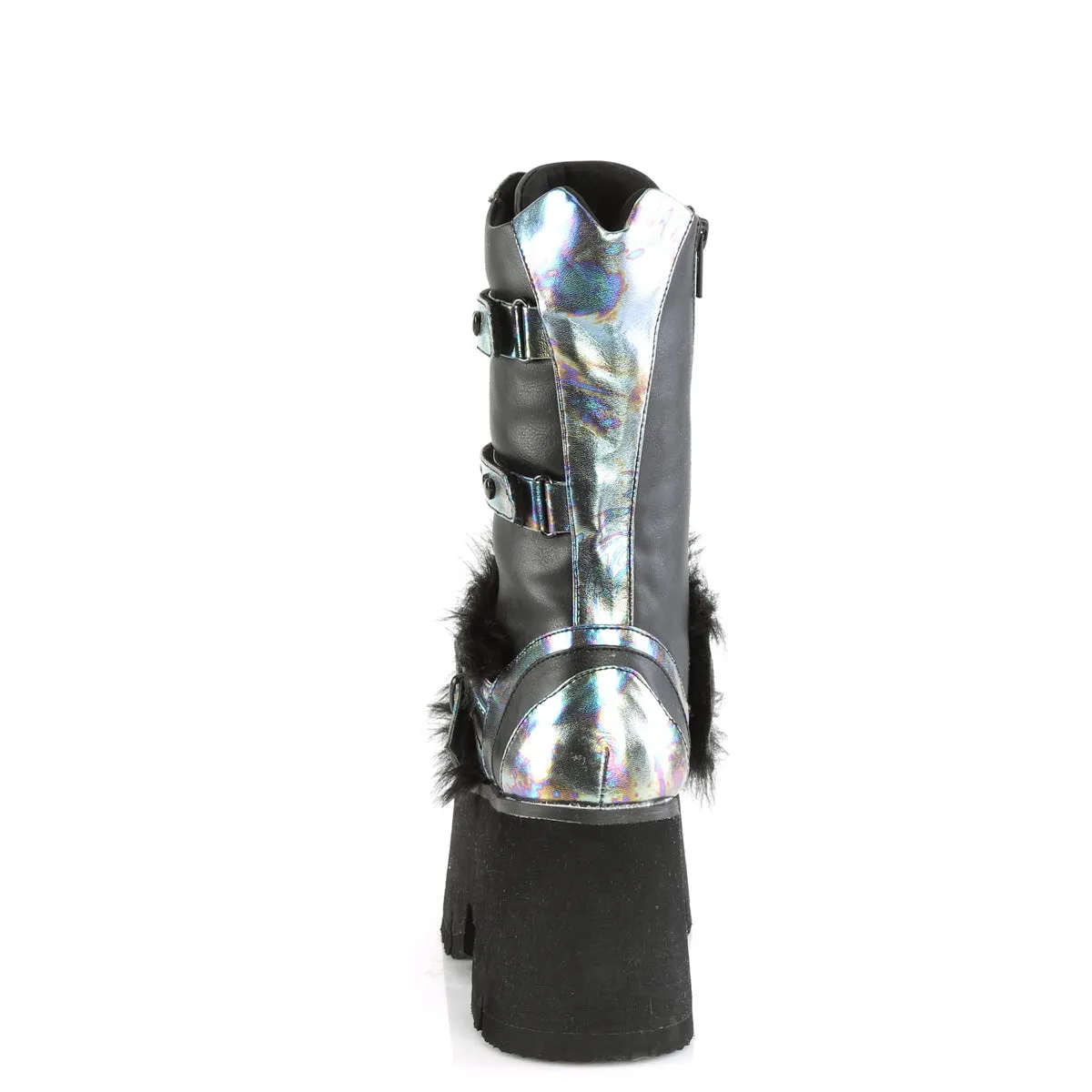 ASHES-120 DemoniaCult Black Vegan Leather Sexy Women's Mid-Calf & Knee High Boots (Alternative Footwear)