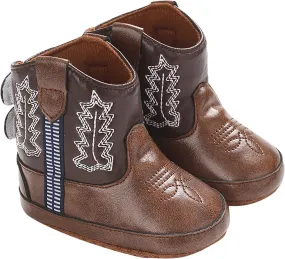 Baby Booties Leather Western Boots Cowboy Bootie Soft Sole Non Slip Shoes For Baby Infant Toddler First Walking Shoes