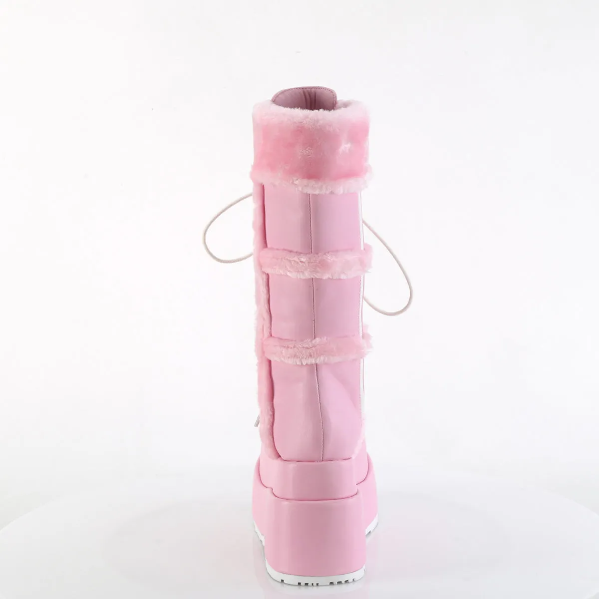 BEAR-202 DemoniaCult Baby Pink Vegan Leather Sexy Women's Mid-Calf & Knee High Boots (Alternative Footwear)