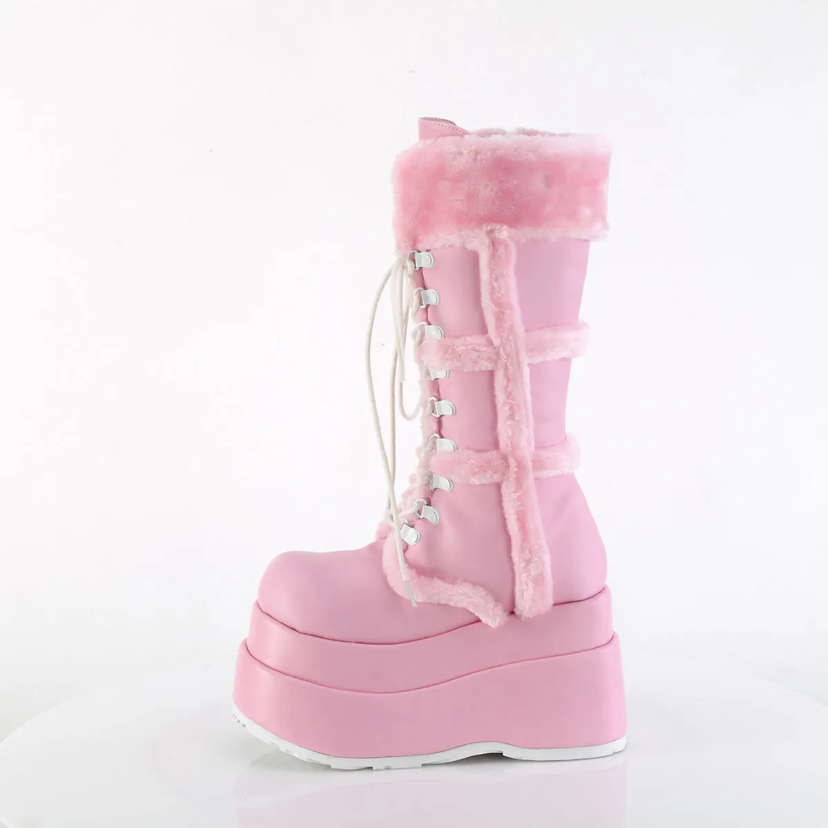 BEAR-202 DemoniaCult Baby Pink Vegan Leather Sexy Women's Mid-Calf & Knee High Boots (Alternative Footwear)