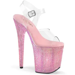 BEJEWELED-808RRS Pleaser Clear/Baby Pink Sexy Platform Shoes (Pole Dancing Heels)