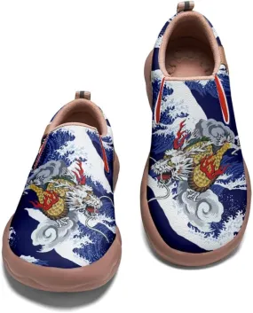 Boys Girls Shoes Kid's Slip On Loafers Lightweight Soft Sole Anti-Slip Sneakers Art Painted Walking Travel Shoes