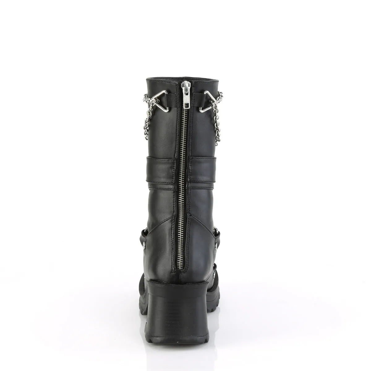 BRATTY-120 DemoniaCult Black Vegan Leather Sexy Women's Mid-Calf & Knee High Boots (Alternative Footwear)
