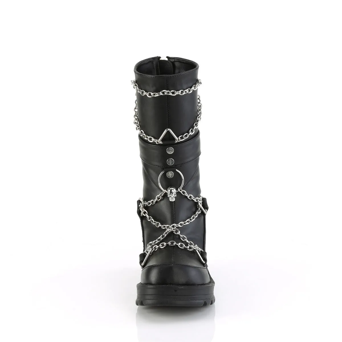 BRATTY-120 DemoniaCult Black Vegan Leather Sexy Women's Mid-Calf & Knee High Boots (Alternative Footwear)