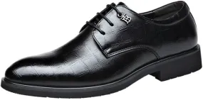Business Dress Shoes, Men Leather Casual Shoes, Italian Trend Elegant Oxford Shoes, British Height Increase Leather Shoes, Mens Waterproof Shoes