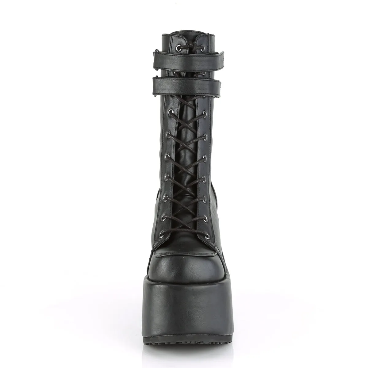 CAMEL-250 DemoniaCult Black Vegan Leather Sexy Women's Mid-Calf & Knee High Boots (Alternative Footwear)