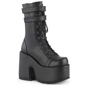 CAMEL-250 DemoniaCult Black Vegan Leather Sexy Women's Mid-Calf & Knee High Boots (Alternative Footwear)