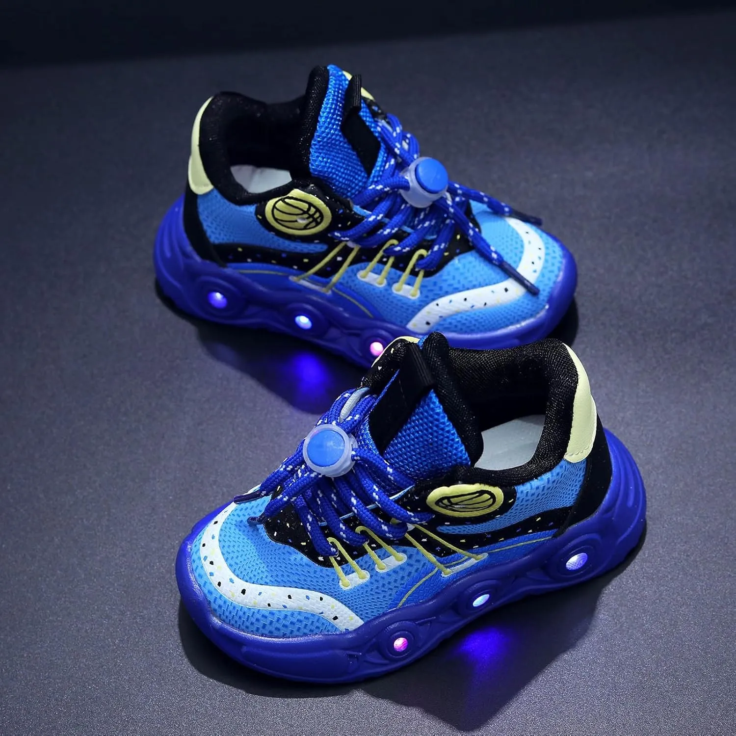 Cathalem Toddler Children Boys Girls Led Tennis Shoes Kids Mesh Letter Led Light Up Running Shoes Sneakers for 1-6 Years Old