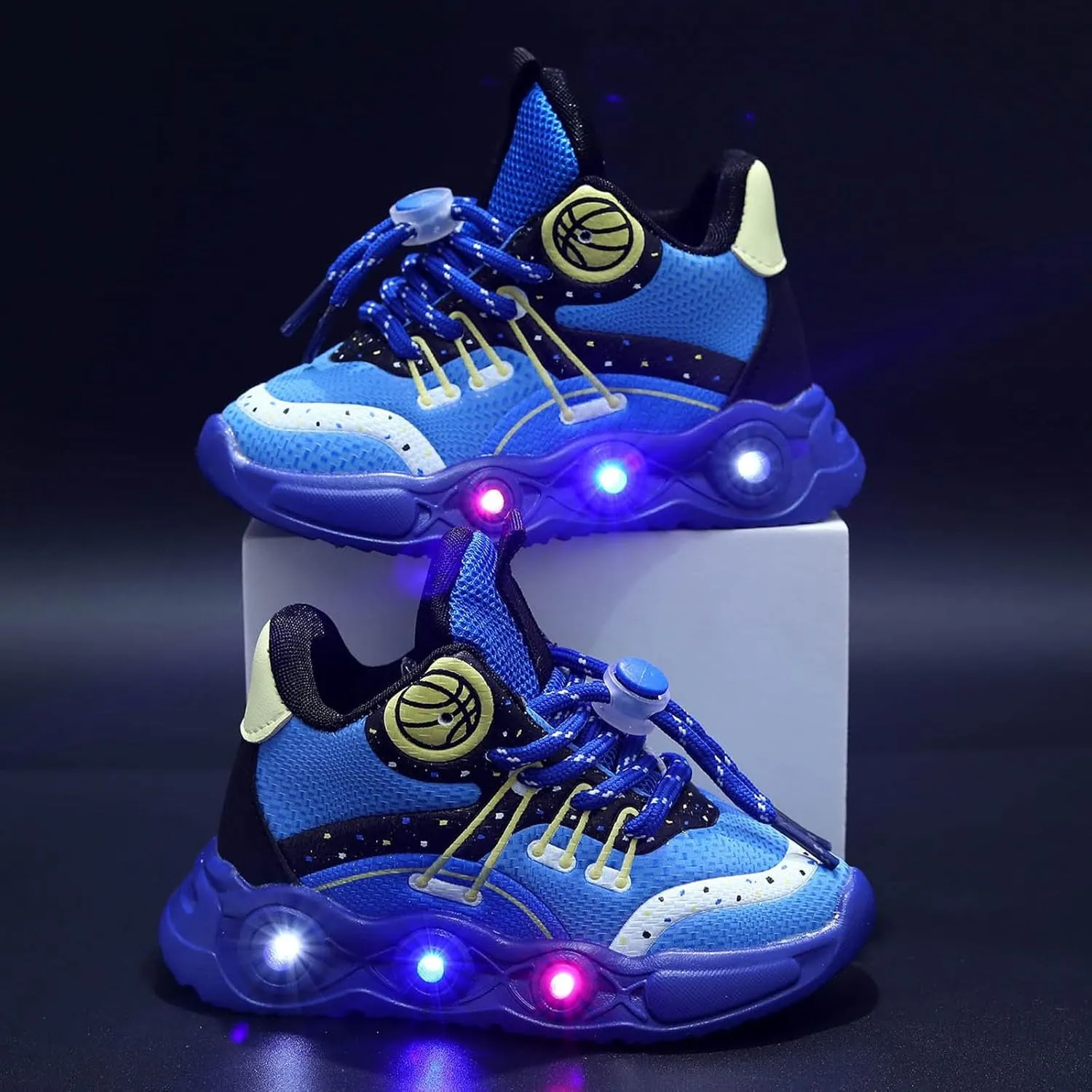 Cathalem Toddler Children Boys Girls Led Tennis Shoes Kids Mesh Letter Led Light Up Running Shoes Sneakers for 1-6 Years Old