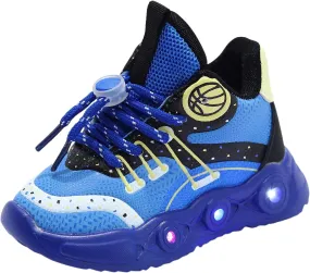 Cathalem Toddler Children Boys Girls Led Tennis Shoes Kids Mesh Letter Led Light Up Running Shoes Sneakers for 1-6 Years Old