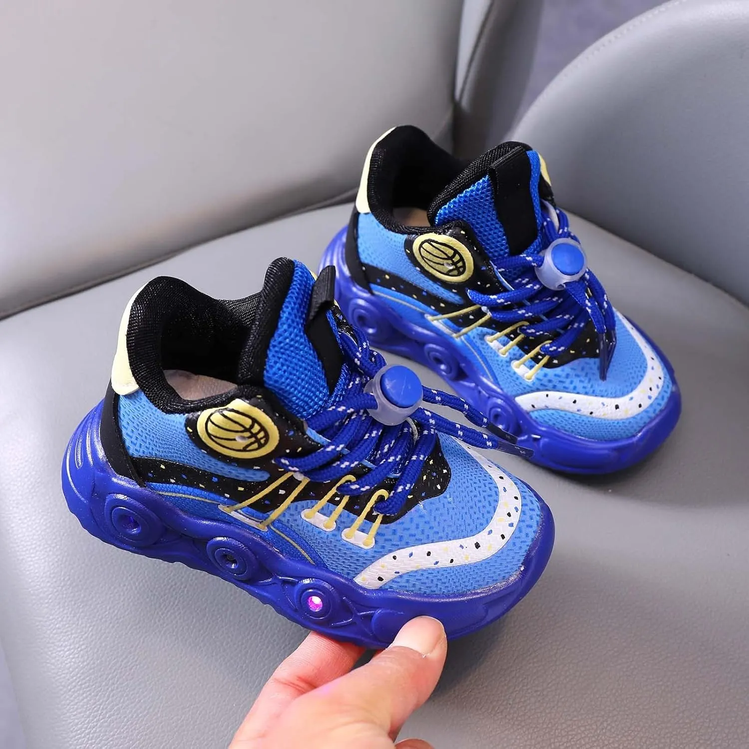 Cathalem Toddler Children Boys Girls Led Tennis Shoes Kids Mesh Letter Led Light Up Running Shoes Sneakers for 1-6 Years Old