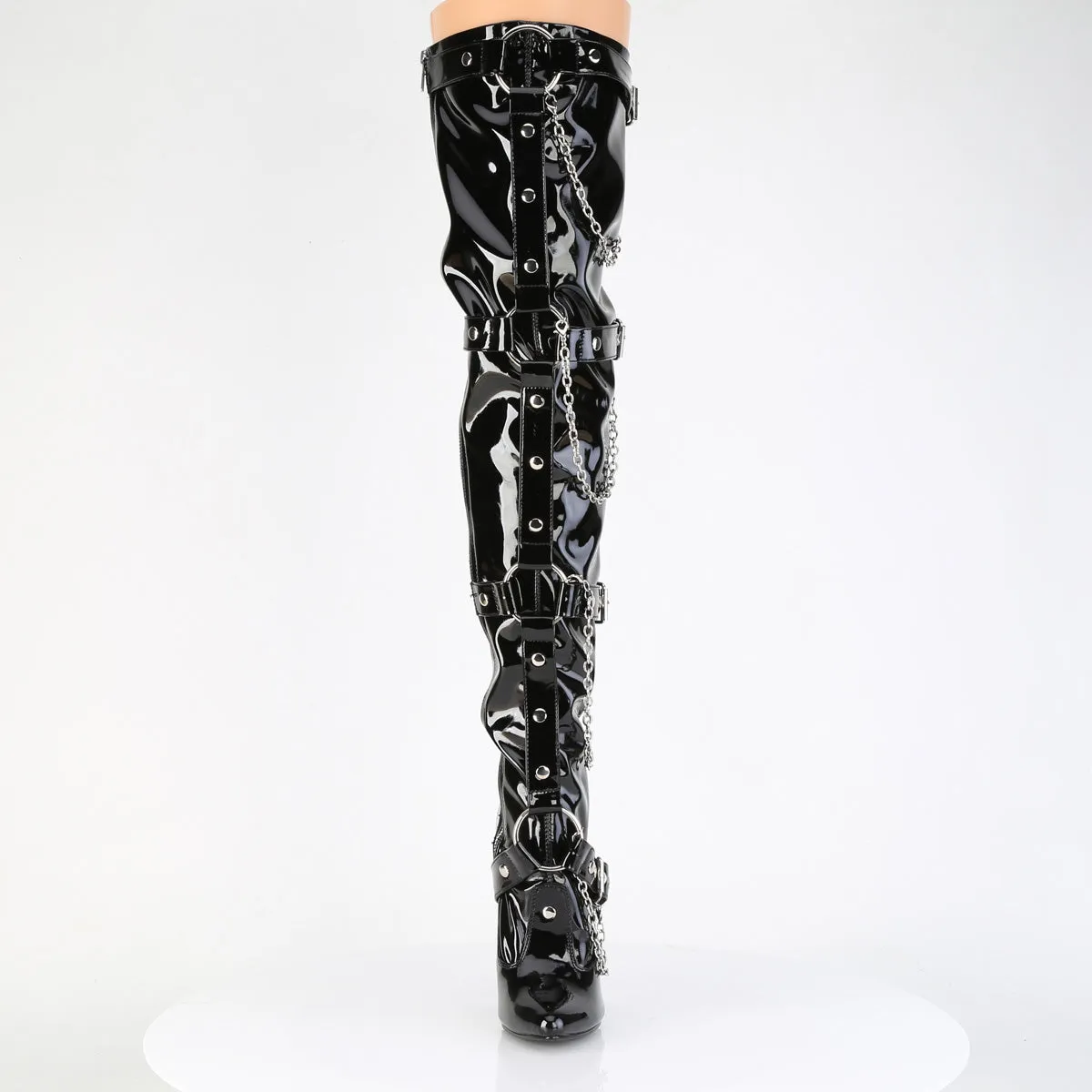Chain Thigh High Boot with 6" Heel DOMINA-3027