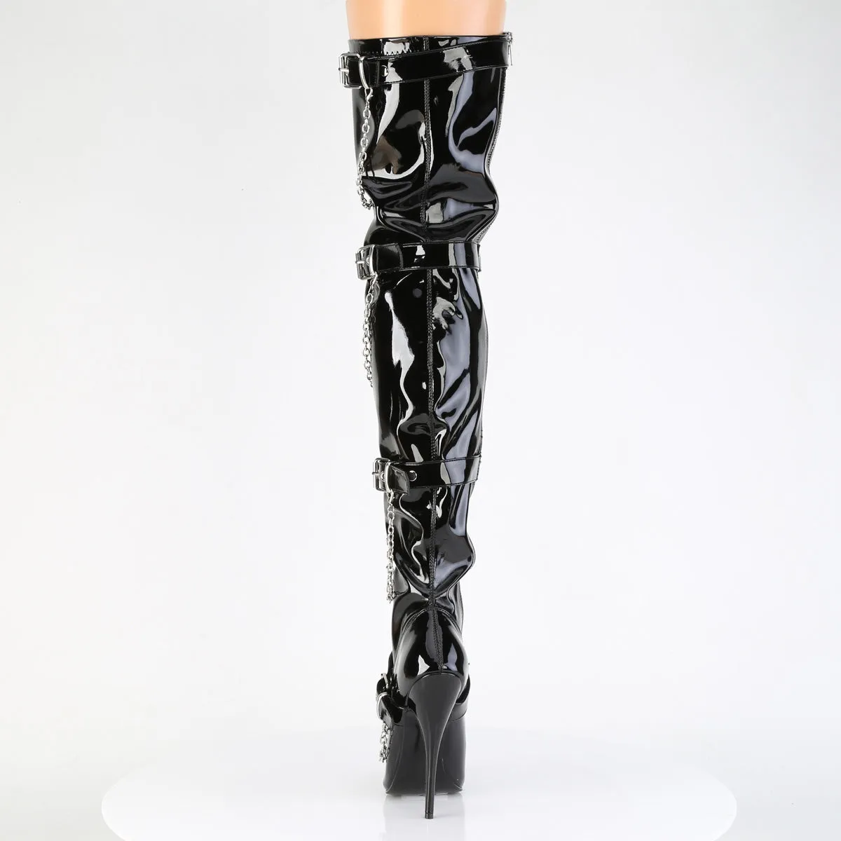 Chain Thigh High Boot with 6" Heel DOMINA-3027