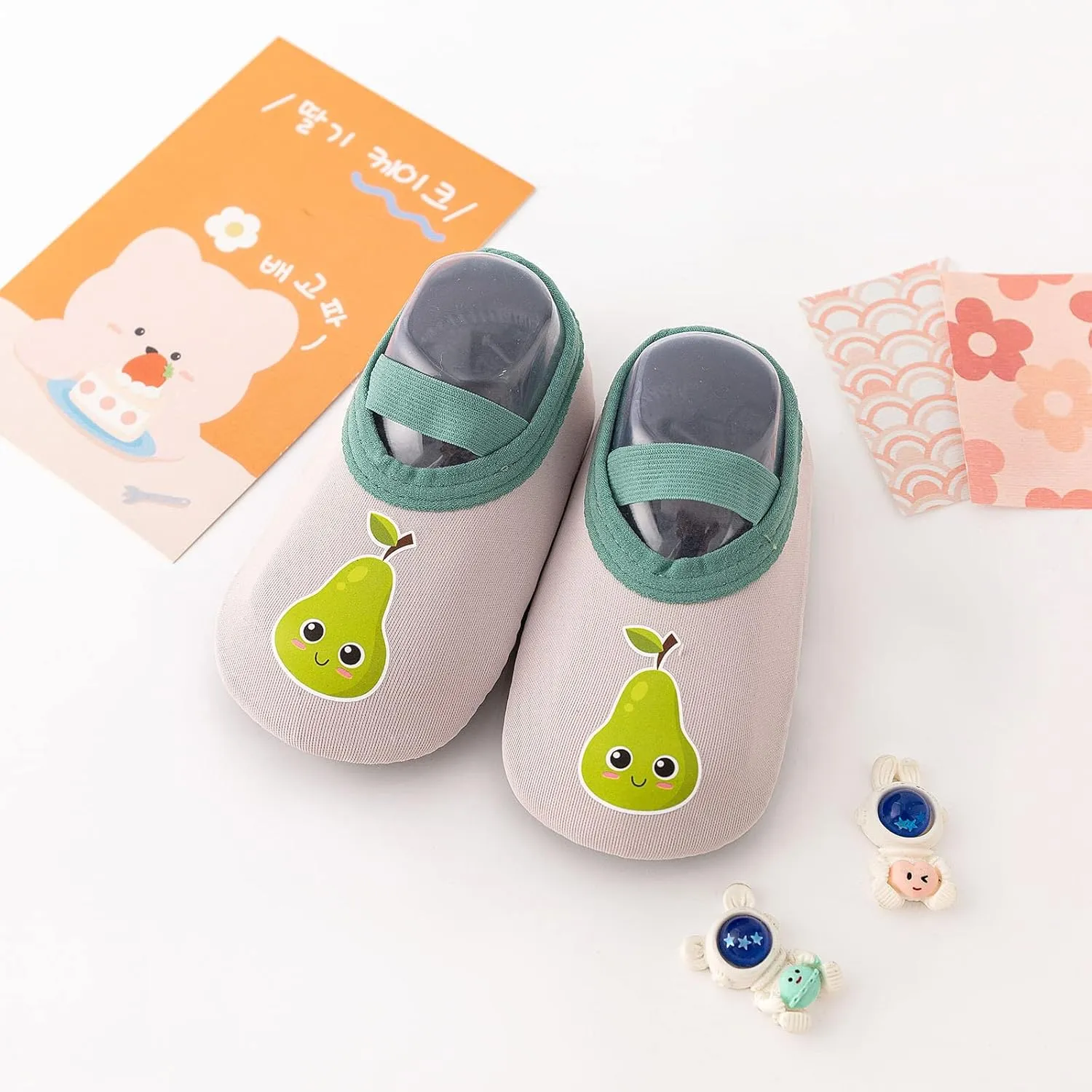 Children Infant Infant Shoes Spring and Summer Boys and Girls Flat Bottoms Slip On Soft Comfortable Simple Design Cartoon Fruit Pattern Footy Shoes for Girls