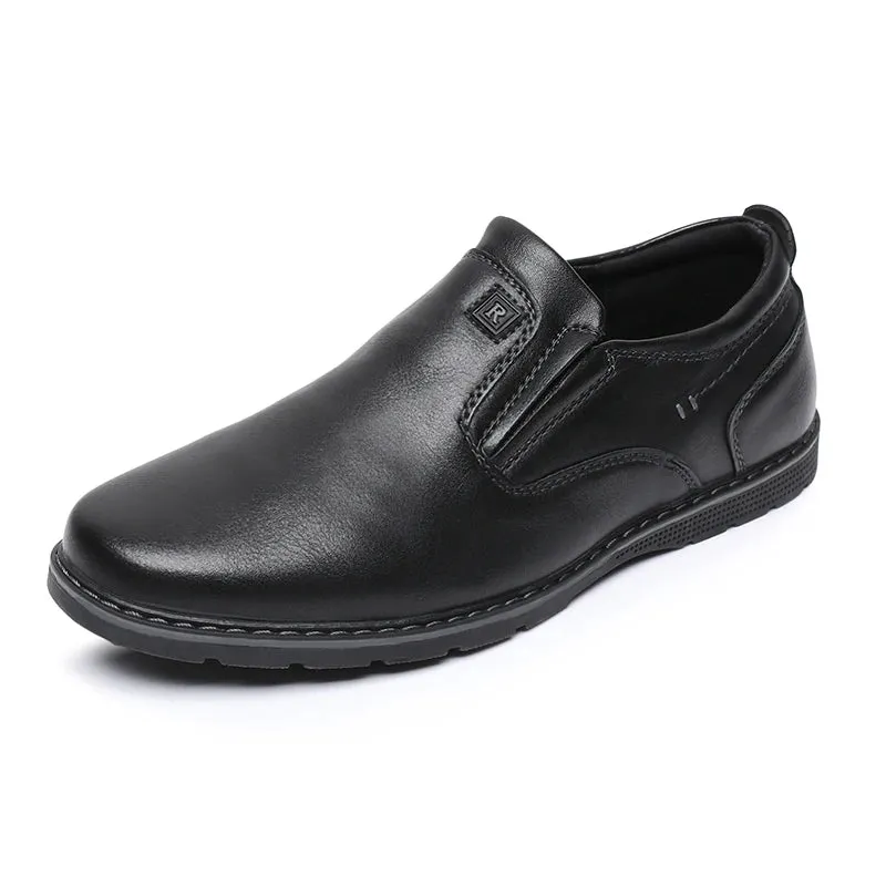 Children's Black Leather School Shoes - Cowhide Spring & Autumn Breathable British Style Shoes for Boys & Girls