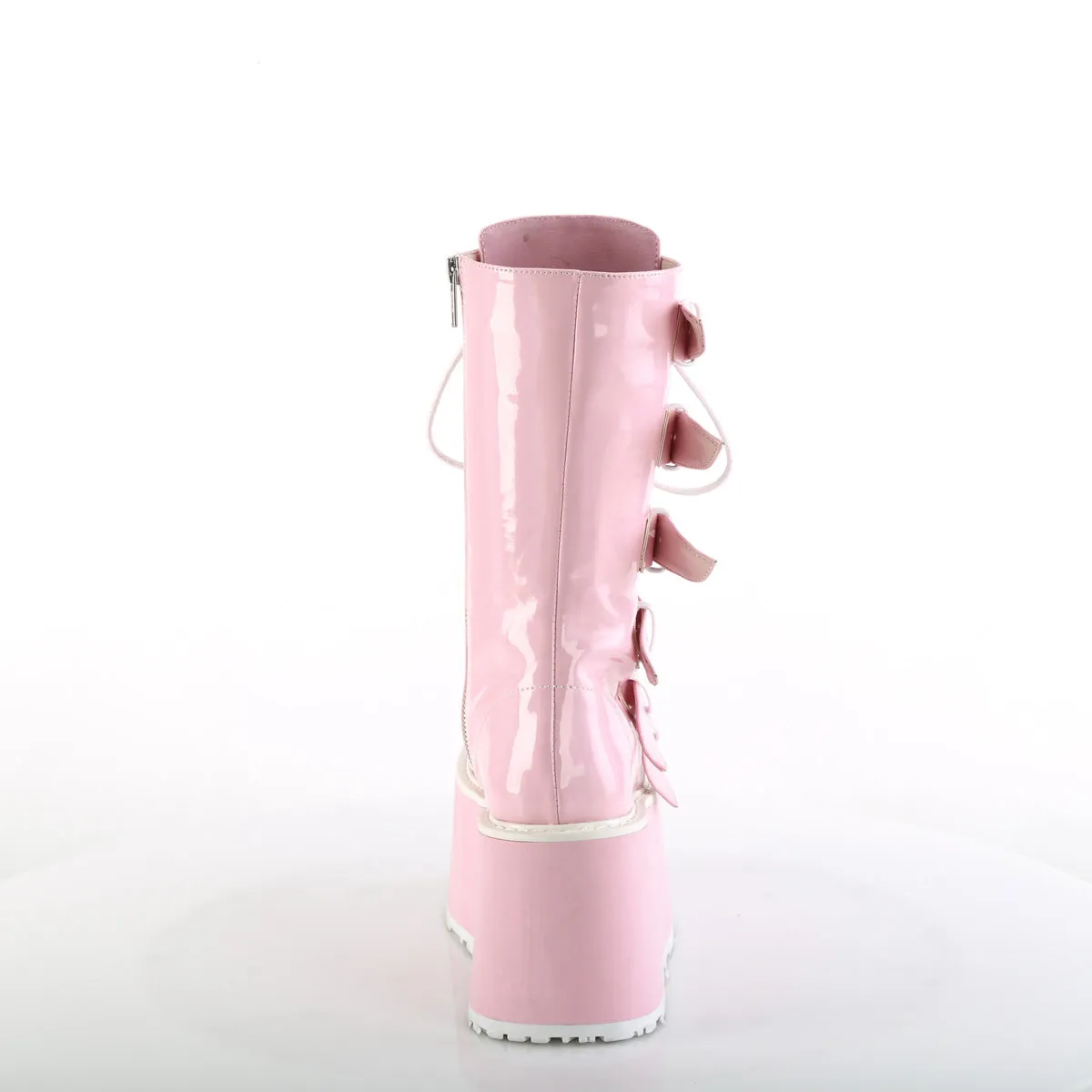 DAMNED-225 DemoniaCult Baby Pink Patent Sexy Women's Mid-Calf & Knee High Boots (Alternative Footwear)