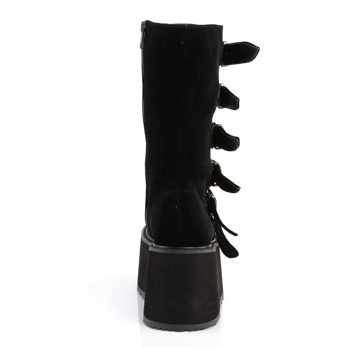 DAMNED-225 DemoniaCult Black Velvet Sexy Women's Mid-Calf & Knee High Boots (Alternative Footwear)