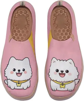 Dog Painted Women's Slip-On Shoes Comfortable Breathable Knit Casual Footwear Fashion Travel Loafers