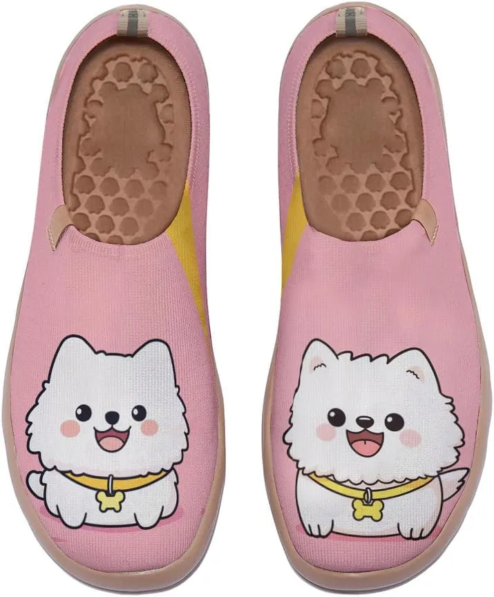 Dog Painted Women's Slip-On Shoes Comfortable Breathable Knit Casual Footwear Fashion Travel Loafers
