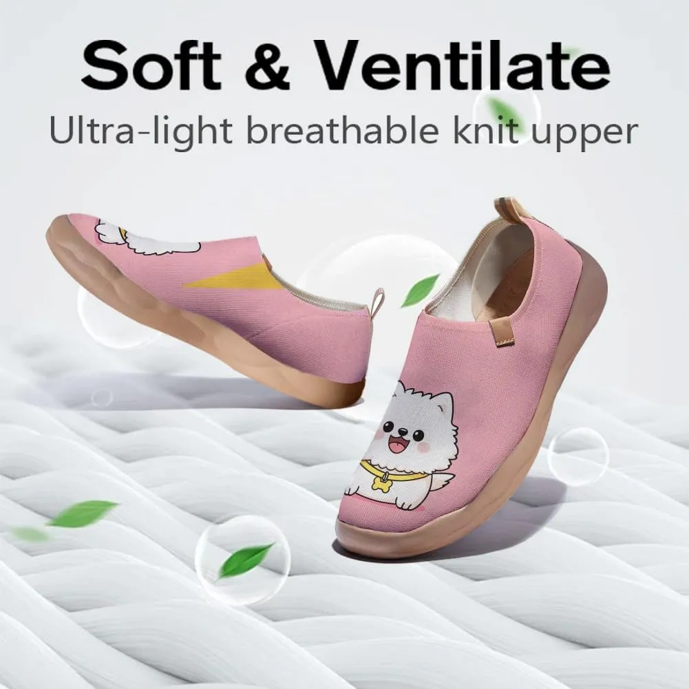 Dog Painted Women's Slip-On Shoes Comfortable Breathable Knit Casual Footwear Fashion Travel Loafers