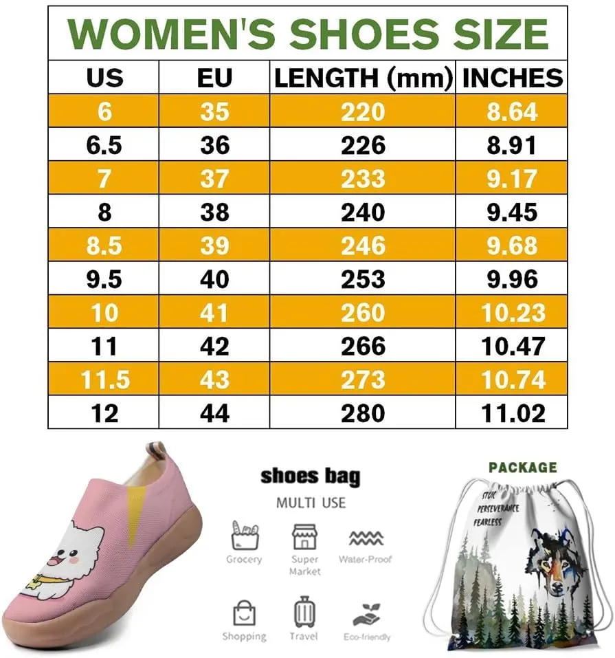 Dog Painted Women's Slip-On Shoes Comfortable Breathable Knit Casual Footwear Fashion Travel Loafers