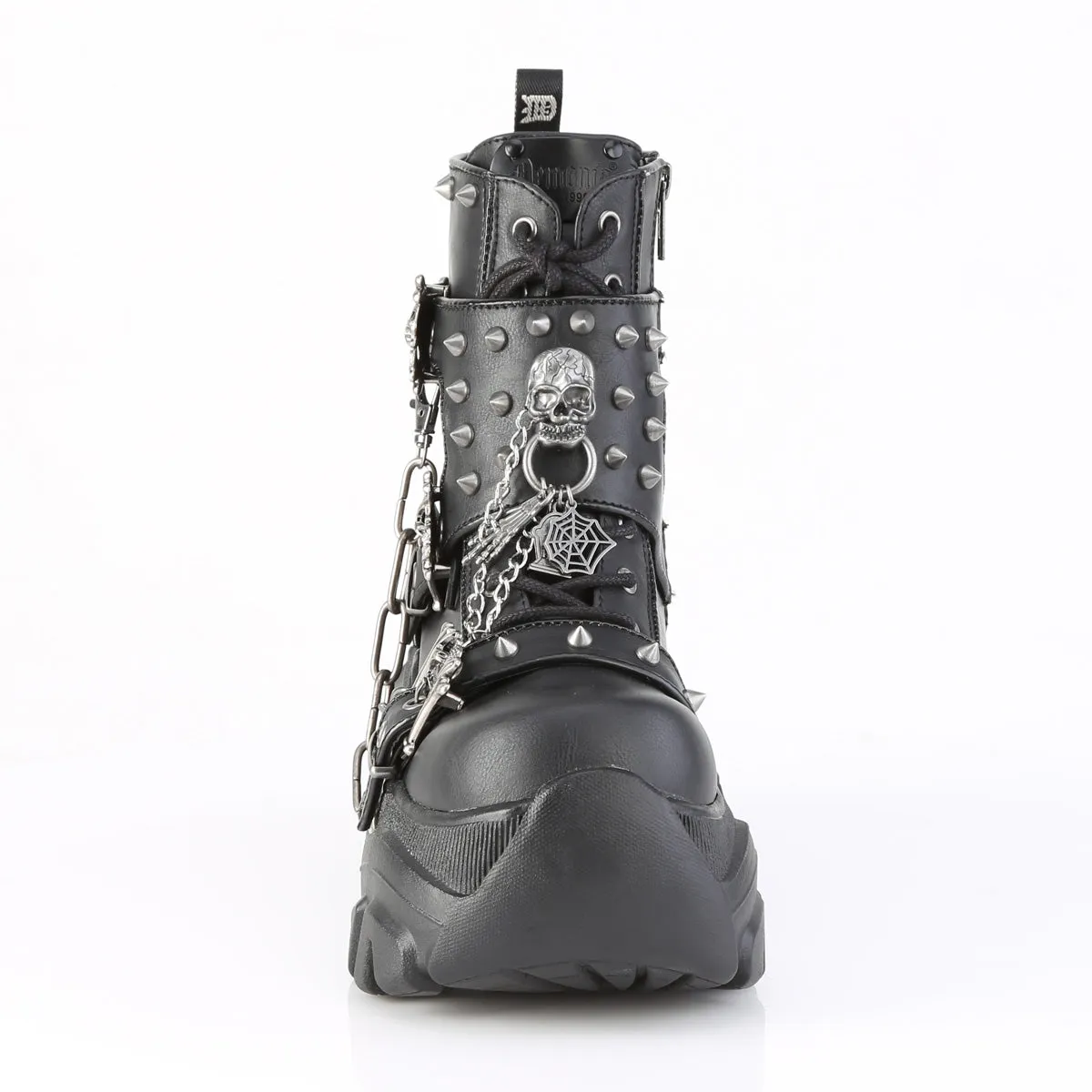 ECHO-60 DemoniaCult Black Vegan Leather Sexy Women's Ankle Boots (Alternative Footwear)