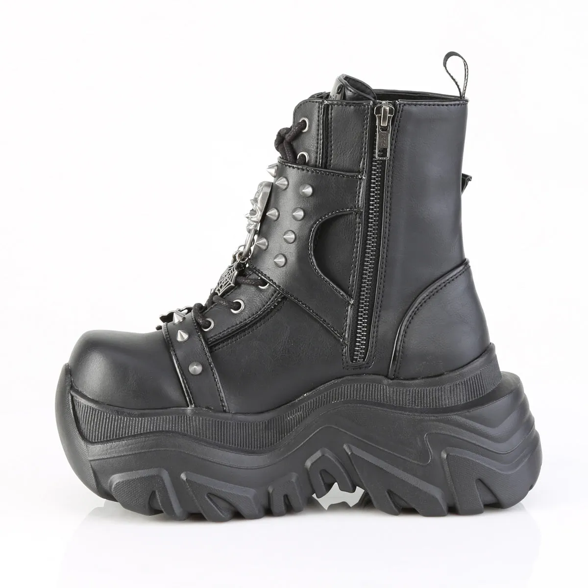 ECHO-60 DemoniaCult Black Vegan Leather Sexy Women's Ankle Boots (Alternative Footwear)