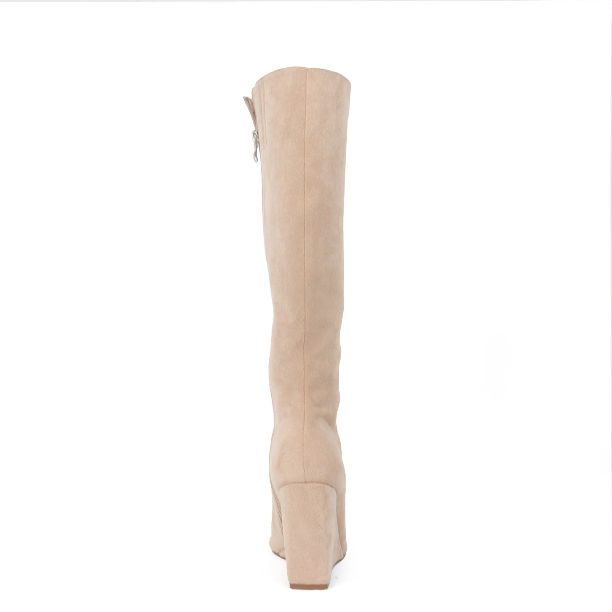 ERLINDA Women's Wedge Over The Knee Suede Boot