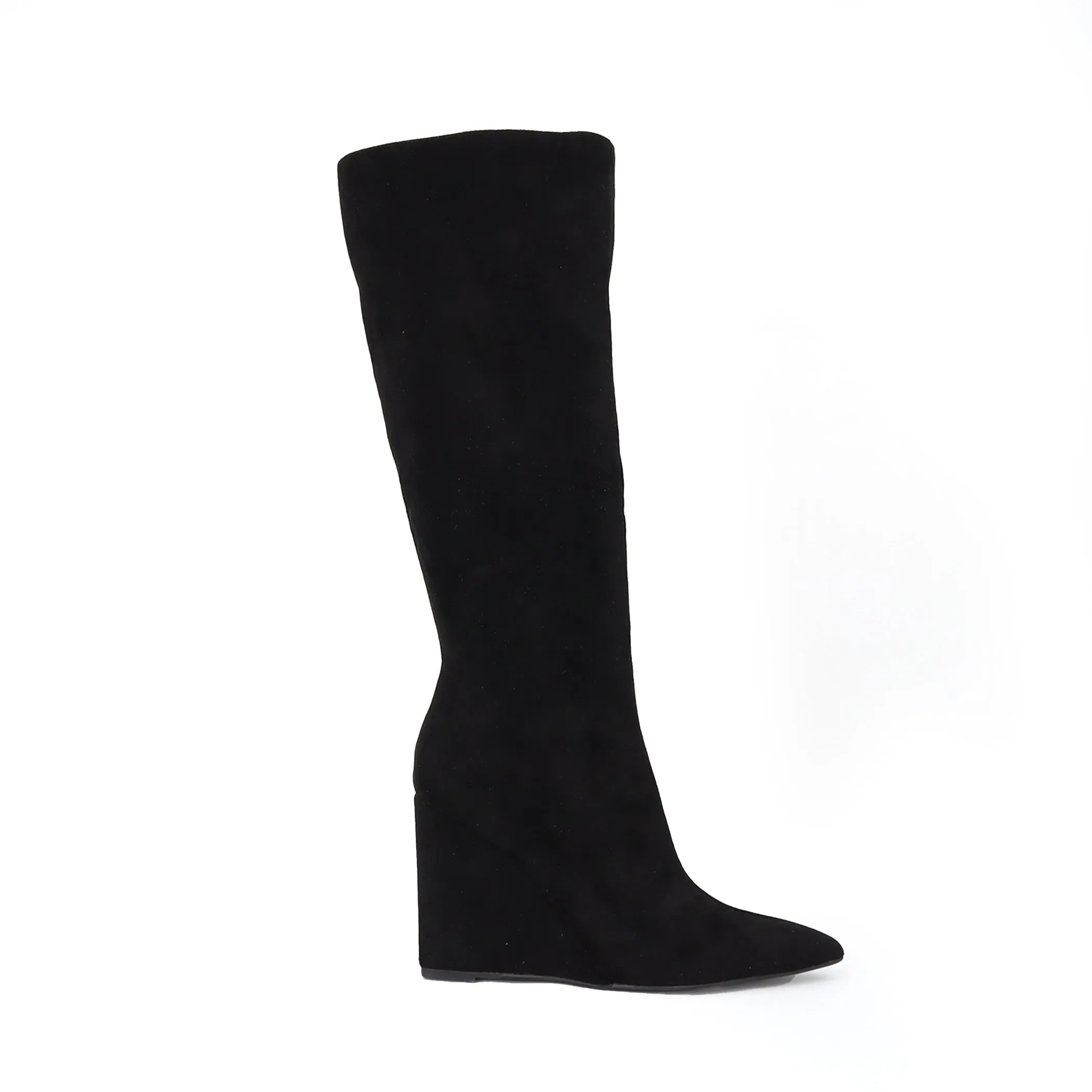 ERLINDA Women's Wedge Over The Knee Suede Boot