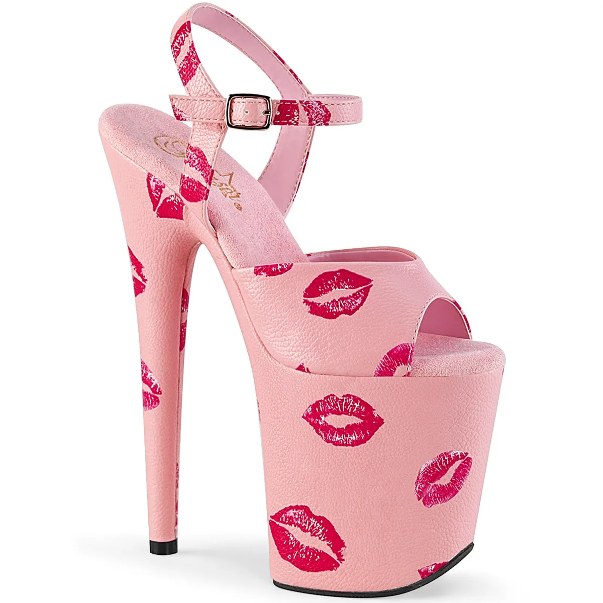 FLAMINGO-809KISSES Pleaser Baby Pink Faux Leather Sexy Platform Shoes (Pole Dancing Heels)
