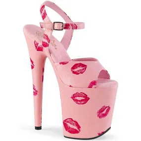 FLAMINGO-809KISSES Pleaser Baby Pink Faux Leather Sexy Platform Shoes (Pole Dancing Heels)