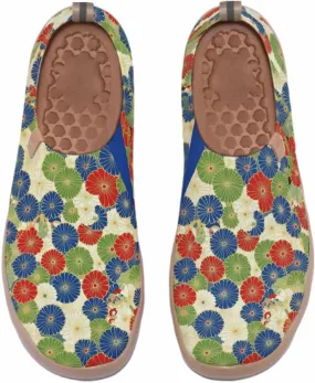 Hetios Women's Travel Footwear Knit Mesh Artistic Slip On Shoes Lightweight Comfortable Casual Loafers