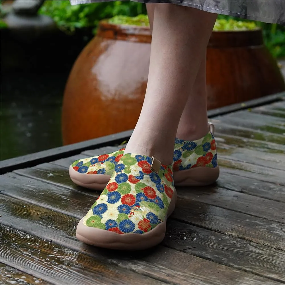 Hetios Women's Travel Footwear Knit Mesh Artistic Slip On Shoes Lightweight Comfortable Casual Loafers