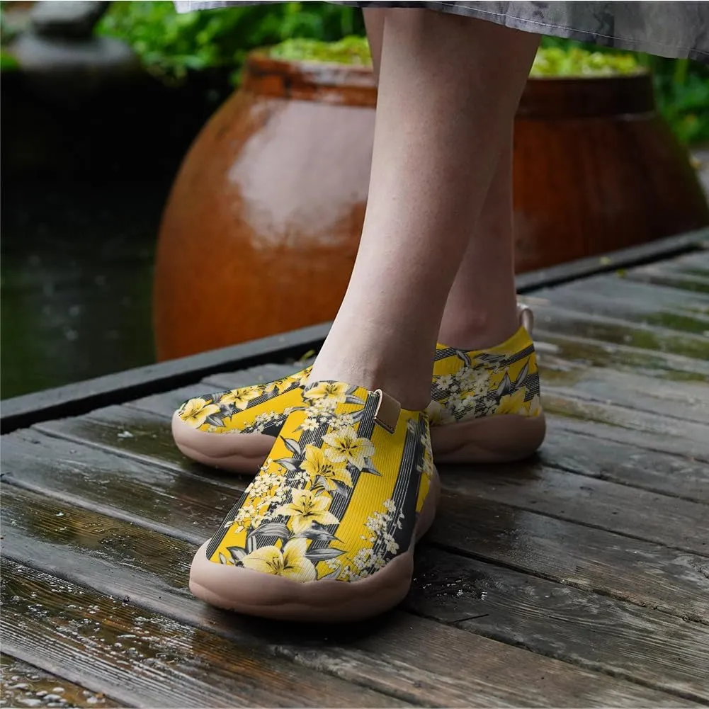 Hetios Women's Travel Footwear Knit Mesh Artistic Slip On Shoes Lightweight Comfortable Casual Loafers