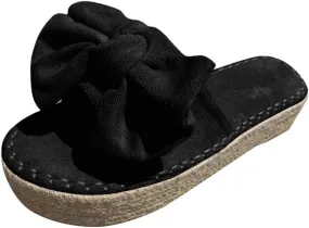 HHmei Womens Flip-Flops Casual Sandals Bowknot Muffin Slippers Casual Flat Beach