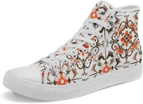 High-top Canvas Shoes for Girls Boys Lightweight Yoga Casual Walking Sneakers Anti-Slip White Flat Footwear Unisex