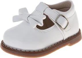 Josmo Baby Girl Mary Jane Bow Shoes Newborn Girl Wedding Dress Shoes for Girls (Size 3-8 Infant-Toddlers)