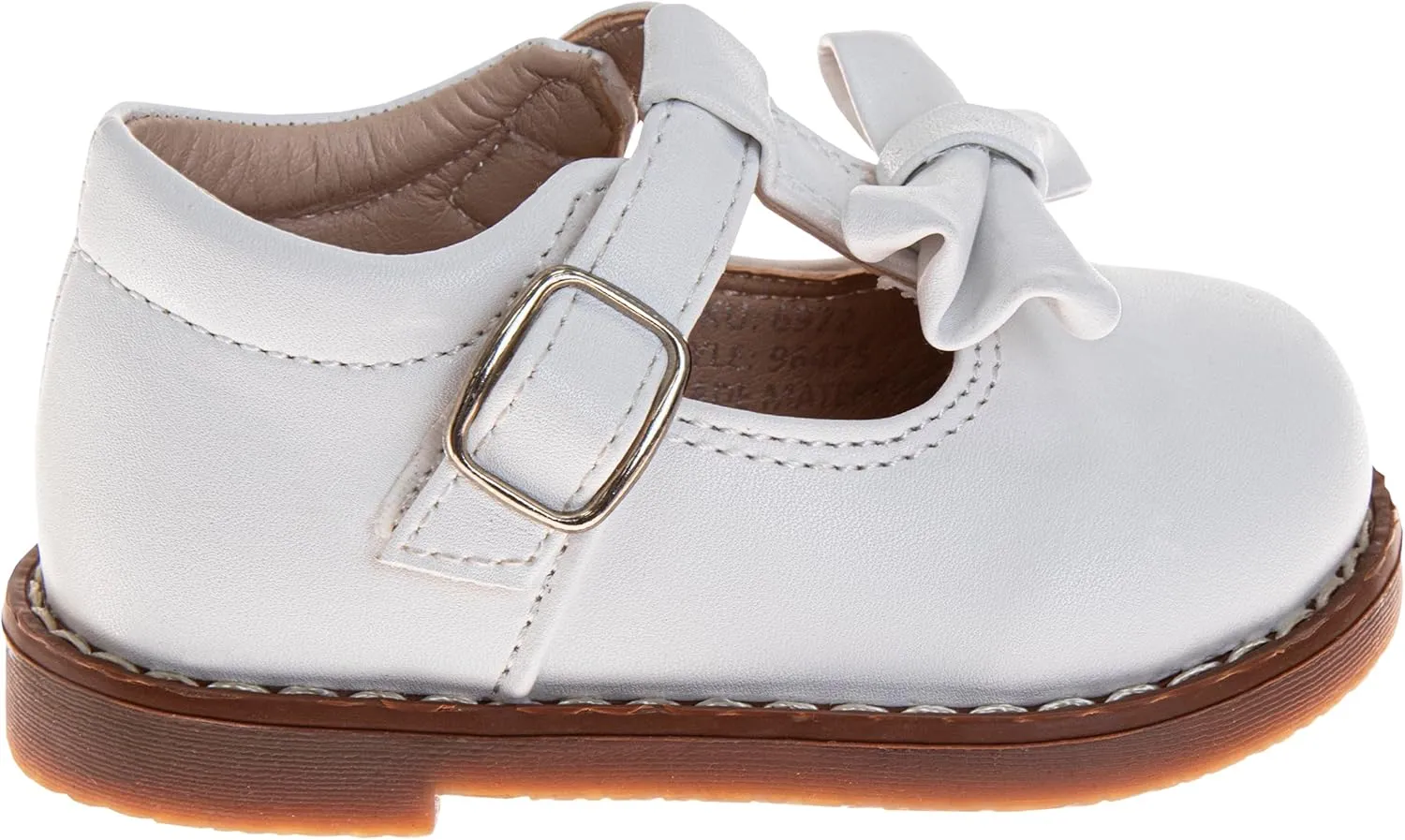 Josmo Baby Girl Mary Jane Bow Shoes Newborn Girl Wedding Dress Shoes for Girls (Size 3-8 Infant-Toddlers)