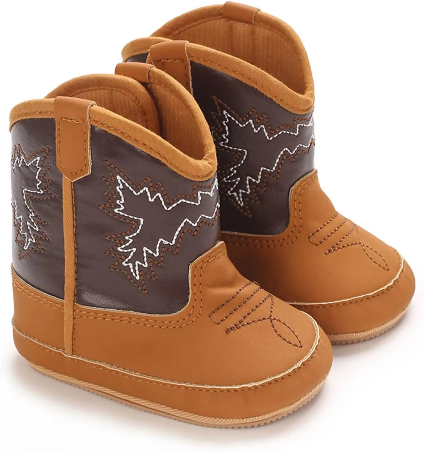 Leather Cowboy Booties Soft Sole Non Slip Shoes for Baby Infant Western Baby Girl Shoes Country Boots for Baby Boy