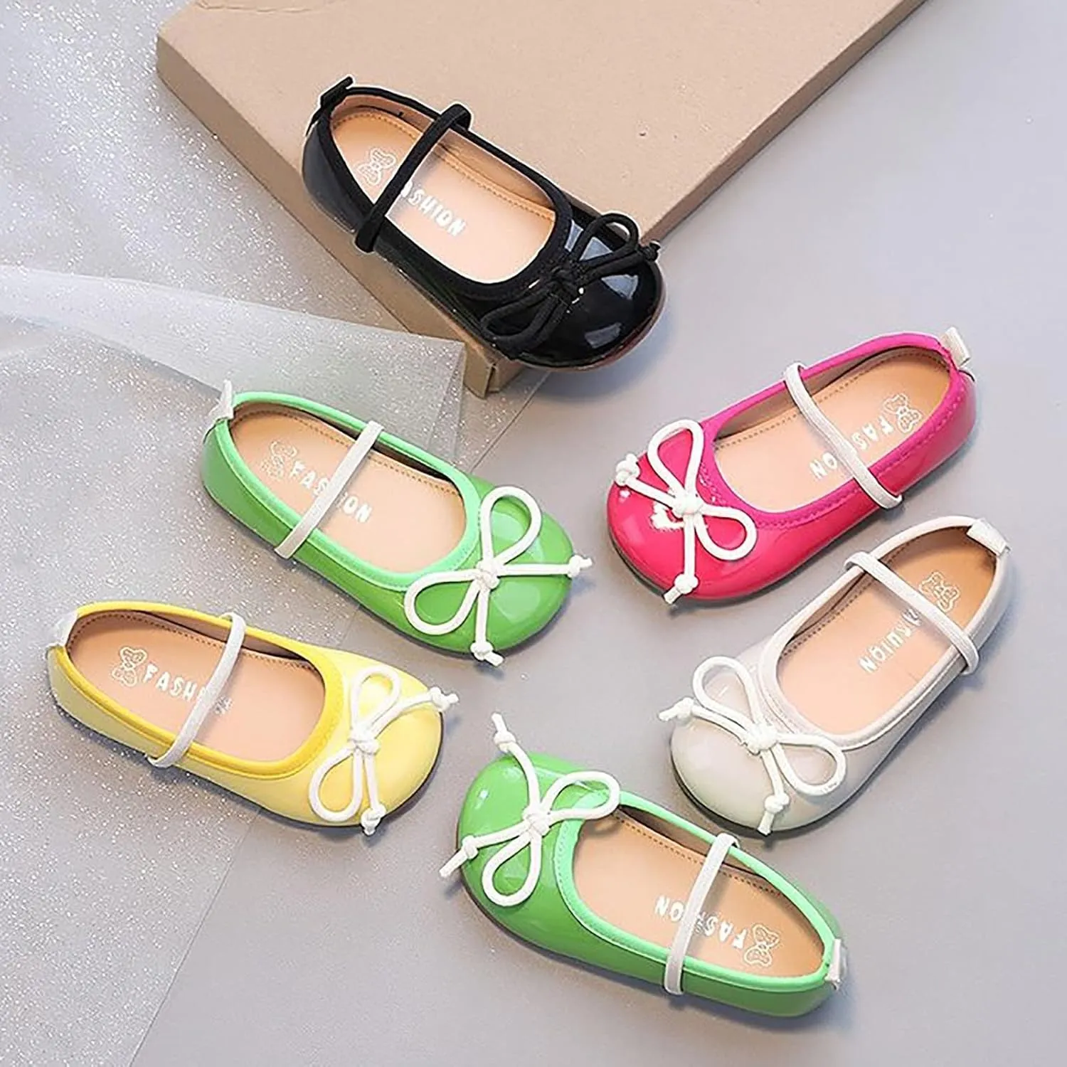 Little Girl Mary Jane Dress Shoes Toddler Girls School Shoes Soft Sole Non Slip Faux Leather Shoes Bowknot Flats