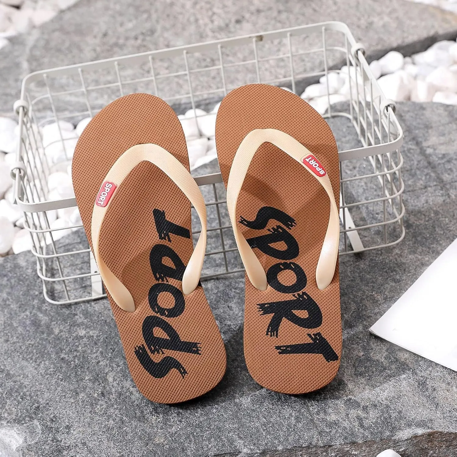 Men Shoes Flat Herringbone Slippers Fashion Casual Beach Casual Sandals Leather Flip Flops for Men Size 11