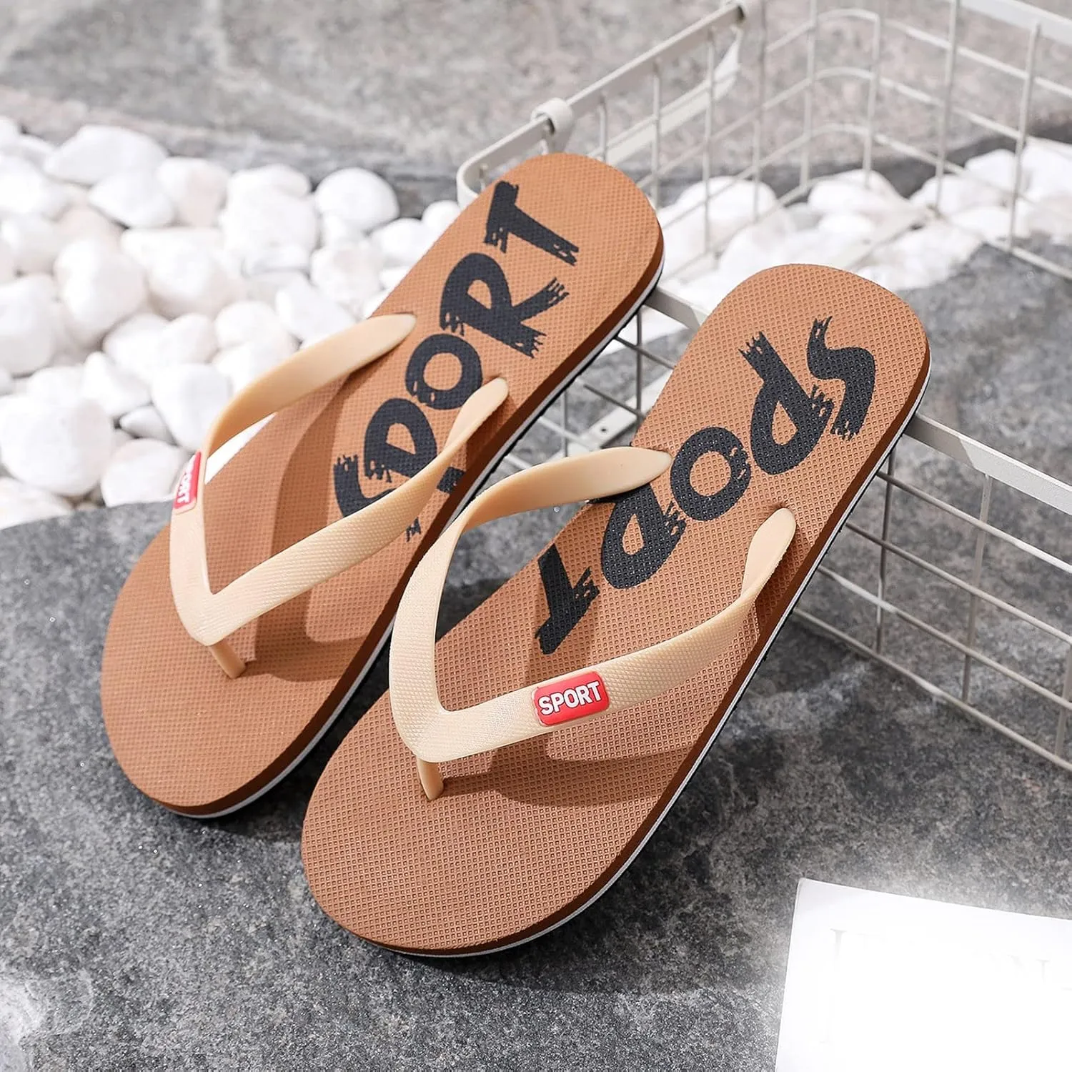 Men Shoes Flat Herringbone Slippers Fashion Casual Beach Casual Sandals Leather Flip Flops for Men Size 11
