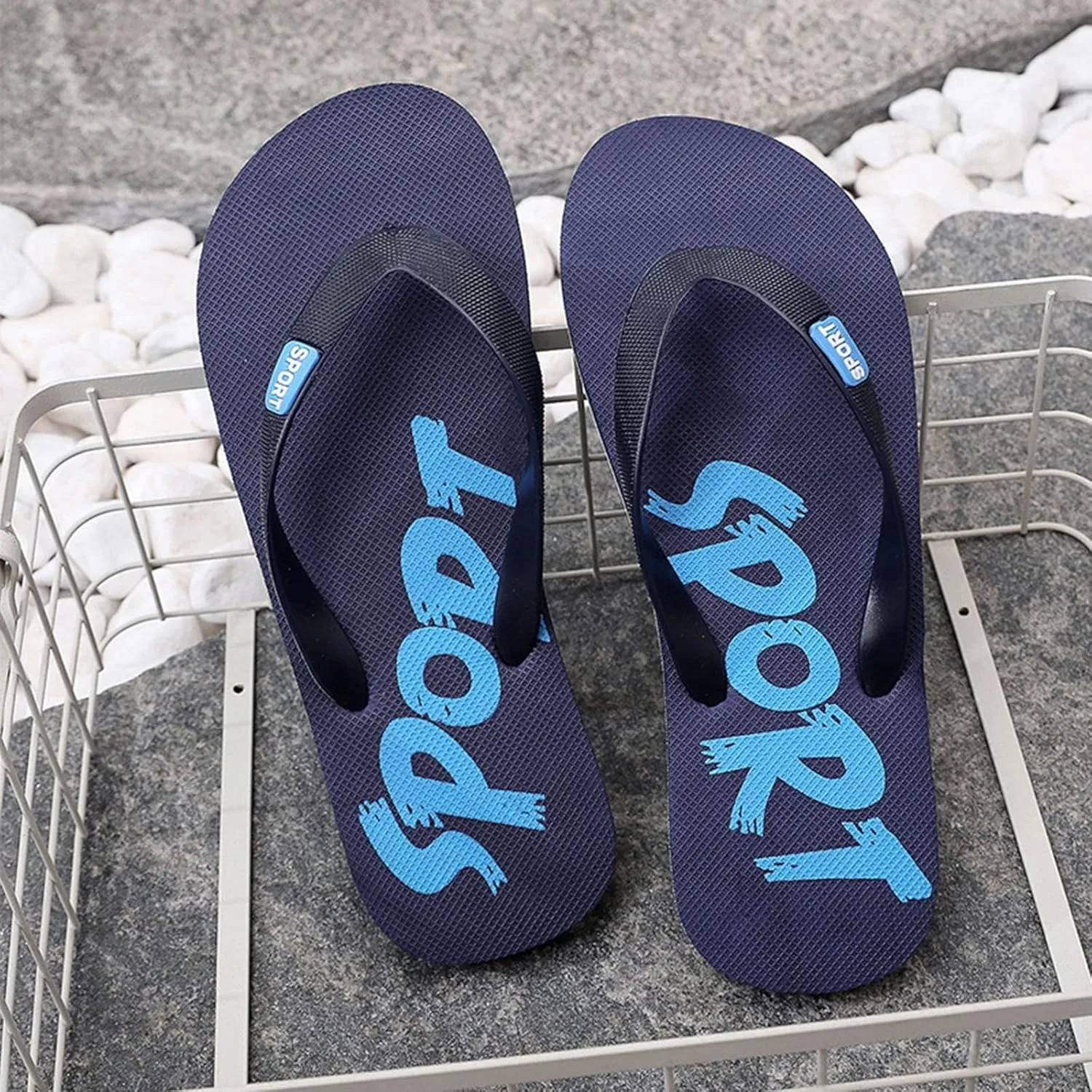 Men Shoes Flat Herringbone Slippers Fashion Casual Beach Casual Sandals Leather Flip Flops for Men Size 11