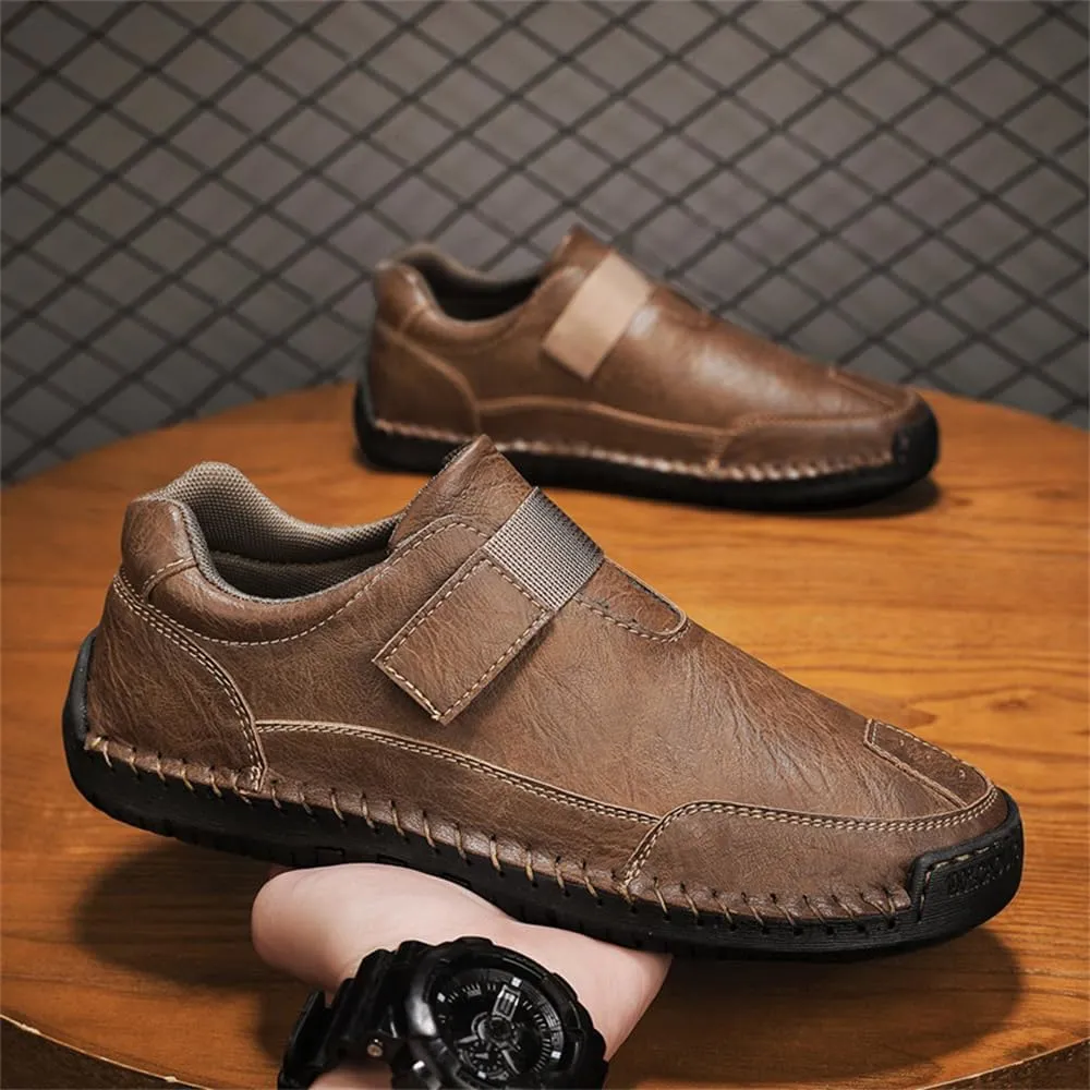 Men's Casual Leather Shoes Premium Microfibre Leather Upper Business Walking Work Driving Hook Loop Lightweight Comfortable