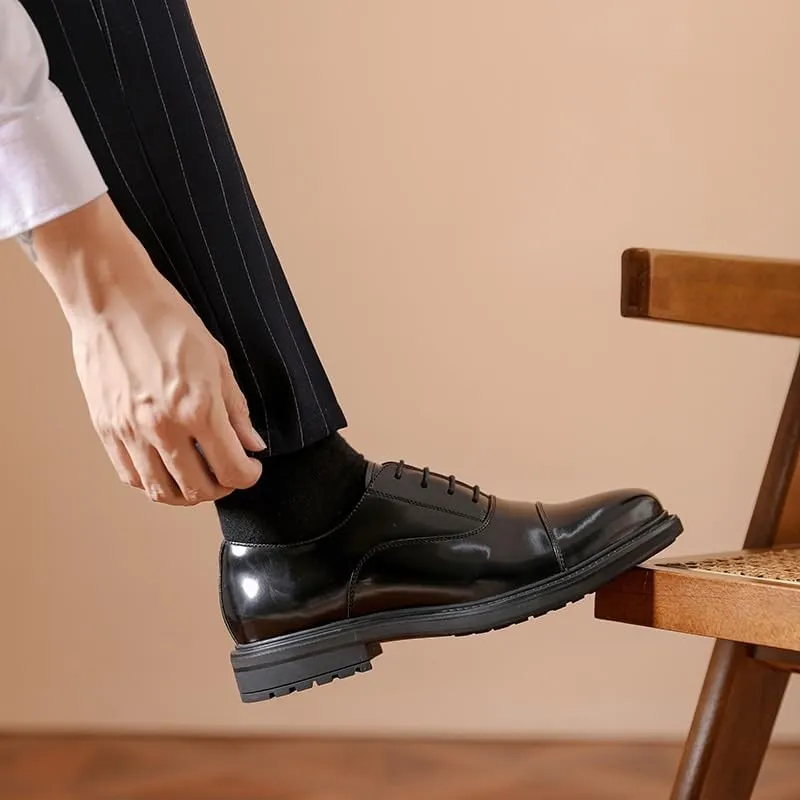 Men's Handmade Leather Classic Lace up Leather Lined Men Breathable Wingtip Brogue Oxfords