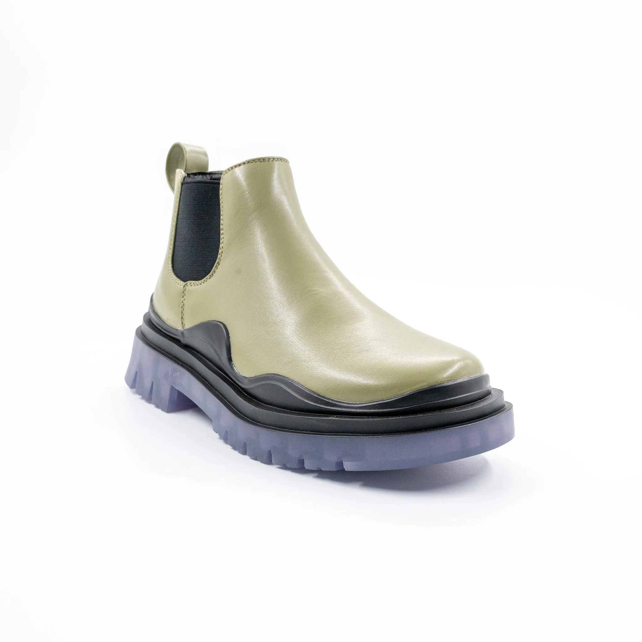 Myth Green Chunky Sole Chelsea Boots